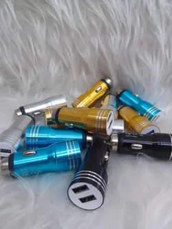 شارژر فندکی بدنه فلزی با خروجی 2 پورت USB