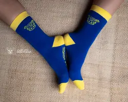 جوراب ساده (آبی زرد)