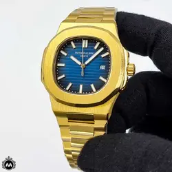 ساعت مردانه پتک فیلیپ ناتیلوس طلایی صفحه آبی 9367 Patek Philippe Nautilus - فروشگاه ساعت میراکو