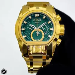 ساعت مردانه اینویکتا زئوس طلایی صفحه سبز Invicta Zeus N4190 - فروشگاه ساعت میراکو | خرید و قیمت انواع ساعت مچی سوپر کپی و اصلی