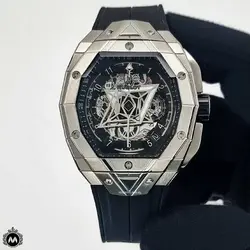 ساعت مردانه هابلوت فضایی نقره ای Hublot Sang Bleu III H75956G - فروشگاه ساعت میراکو | خرید و قیمت انواع ساعت مچی سوپر کپی و اصلی