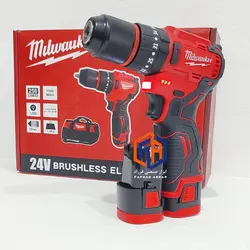 دریل شارژی موتور براشلس میلواکی سه نظام فلزی مدل MILWAUKEE BRUSHLESS