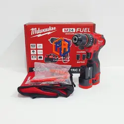 دریل شارژی موتور براشلس میلواکی سه نظام فلزی مدل MILWAUKEE BRUSHLESS