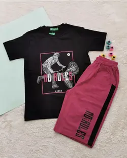 تيشرت شلوارك پسرانه سايز بزرگ دوچرخه سوار