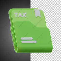 آیکن سه بعدی پوشه و فاکتورهای مالیاتی - خدمات گرافیکی