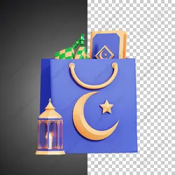 آیکون سه بعدی کیف هدیه به مناسبت ماه رمضان و عید فطر - خدمات گرافیکی