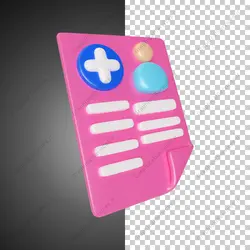 آیکون سه بعدی گزارش پزشکی بیمار - خدمات گرافیکی