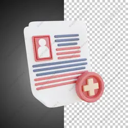 آیکون سه بعدی برگه سلامت پزشکی - خدمات گرافیکی
