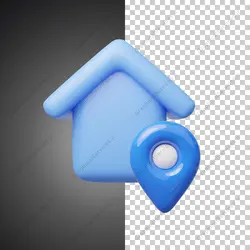 آیکون سه بعدی لوکیشن منزل - خدمات گرافیکی