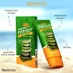 کرم ضد آفتاب گیاهی آلوئه ورا فارم استی Farm Stay Aloevera Sun Cream