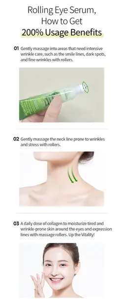 سرم دور چشم رولی تسکین دهنده و خنک کننده آلوئه ورا فارم استی FARMSTAY Aloevera