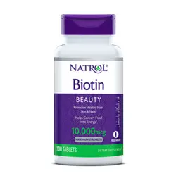 قرص بیوتین ناترول 1000 و 10000 Natrol Biotin - فروشگاه پاستیل|معتبرترین فروشگاه لوازم آرایشی ومراقبتی پوست