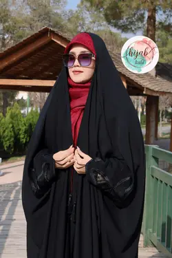 چادر عبا گلدوزی پروانه تور