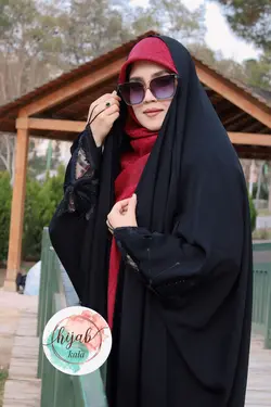 چادر عبا گلدوزی پروانه تور