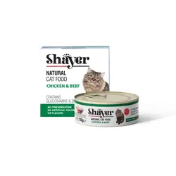 کنسرو گربه شایر نچرال طعم  مرغ و بیف 110گرمی