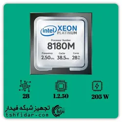 پردازنده سرور INTEL XEON PLATINUM 8180M - تجهیز شبکه فیدار