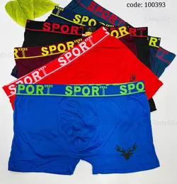 شورت مردانه پادار گیاهی Sport طرح گوزن (54-46) پک 6 تایی