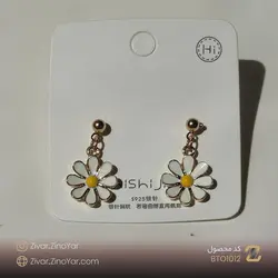 گوشواره فانتزی طرح گل بابونه - کد BTO1012