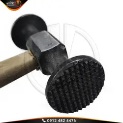 چکش افغانی صافکاری یک سر آج دار درشت و یک سر گرد تخت