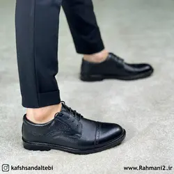 کفش طبی مردانه چرم طبیعی مدل رمانتیک بندی
