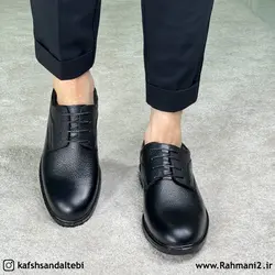 کفش طبی مردانه چرم طبیعی مدل رویال بندی