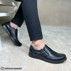 کفش طبی مردانه چرم طبیعی مدل 600