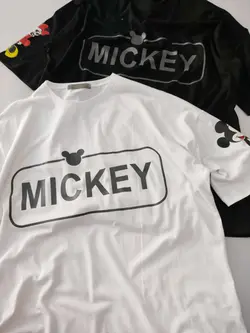 تیشرت لانگ نخ پنبه طرح Mickey ( کد 1141) قواره دار - روجامد