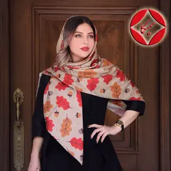 شال و روسری کد 2654- طرح برگریزان بلوط