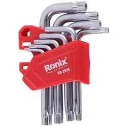 آچار آلن ستاره ای رونیکس کارتی کوتاه 9 عددی مدل RH-2035 ا Ronix Magnetic Torx Key Set RH-2035