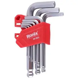 آچار آلن سر گرد رونیکس کارتی کوتاه 9 عددی مدل RH-2033 ا Ronix Magnetic Key Set RH-2033