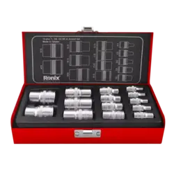 جعبه بکس 14 پارچه 1/2 و 1/4 و 3/8 اینچ E رونیکس مدل RH-2695 ا Ronix Socket Wrench Set RH-2695