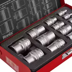 جعبه بکس 14 پارچه 1/2 و 1/4 و 3/8 اینچ E رونیکس مدل RH-2695 ا Ronix Socket Wrench Set RH-2695