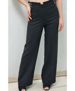 شلوار راسته گشاد مجلسی پارچه ای سگکدار  قد 106