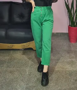 شلوار مام استایل کرم دخترانه