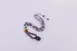 گردنبند آمتیست و هفت چاکرا به همراه مدال تخم مرغی آمتیست - آسمون | فروشگاه سنگ و جواهرات