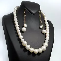 نیم ست مروارید کیفیت عالی کار شده به همراه طلا (NN.1015) - آسمون | فروشگاه سنگ و جواهرات