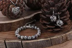 نیم ست سنگی جاسپر دالماتیان دستبند-گوشواره-گردنبند (SS.14) - آسمون | فروشگاه سنگ و جواهرات