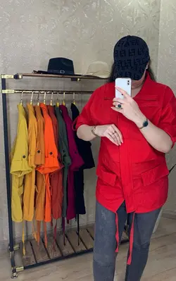 کت لنین رنگین کمان زیپ دار