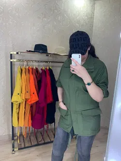 کت لنین رنگین کمان زیپ دار