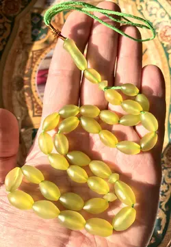 تسبیح شاه مقصود زرد 33 دانه درشت اصل افغانستان کد 5057