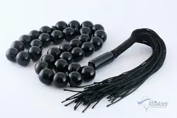 تسبیح 33 دانه از سنگ عقیق مشکی براق کد 925
