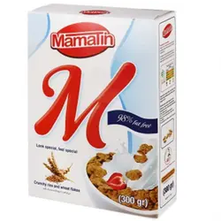 غلات صبحانه با طعم کاکائویی بر پایه برنج و گندم ماماتین - 300 گرم