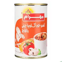 کنسرو خوراک لوبیا چیتی با قارچ مهرام - 400 گرم