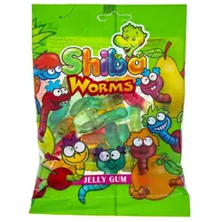 پاستیل میوه ای مدل Worms شیبا - 180 گرم