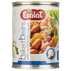 کنسرو لوبیا چیتی با قارچ در سس گوجه فرنگی اصالت - 380 گرم