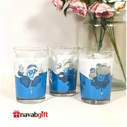 لیوان شهد چاپی پولکی آبی