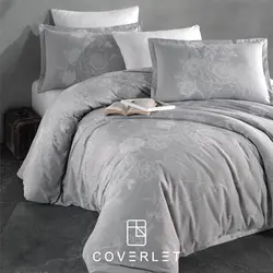 روتختی طوسی طرح گل کاوری دونفره مدل Arnor - کاورلت