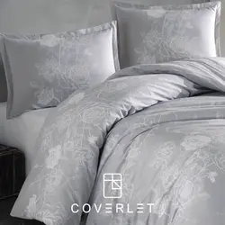 روتختی طوسی طرح گل کاوری دونفره مدل Arnor - کاورلت