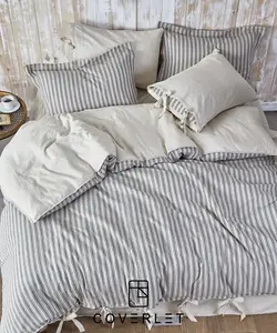 روتختی راه راه طوسی کرم دونفره کاوری مدل Ala - کاورلت