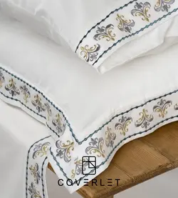 روتختی کرم ساده گلدوزی‌دار دونفره کاوری مدل Mira - کاورلت